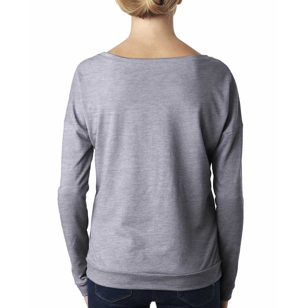 Next Level Women's Heather Grey Terry Long-Sleeve Scoop Tee