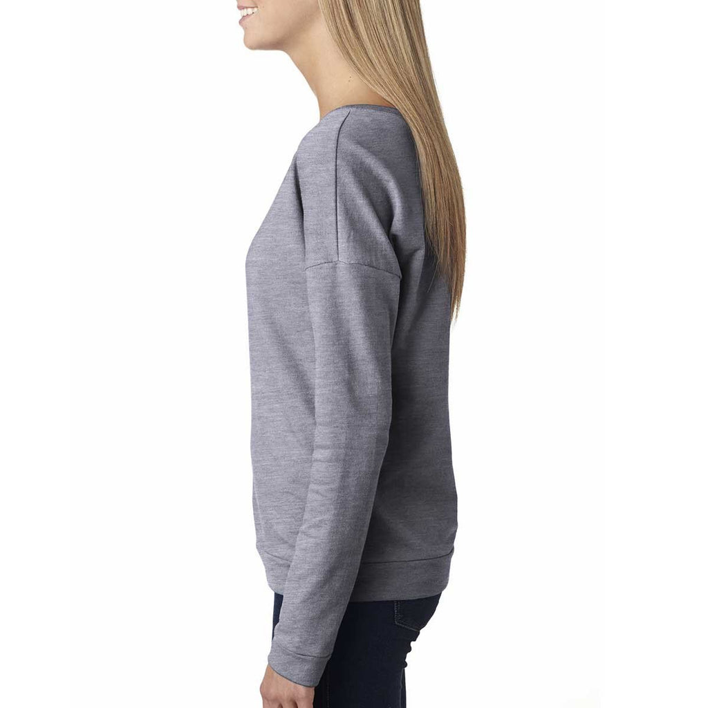 Next Level Women's Heather Grey Terry Long-Sleeve Scoop Tee