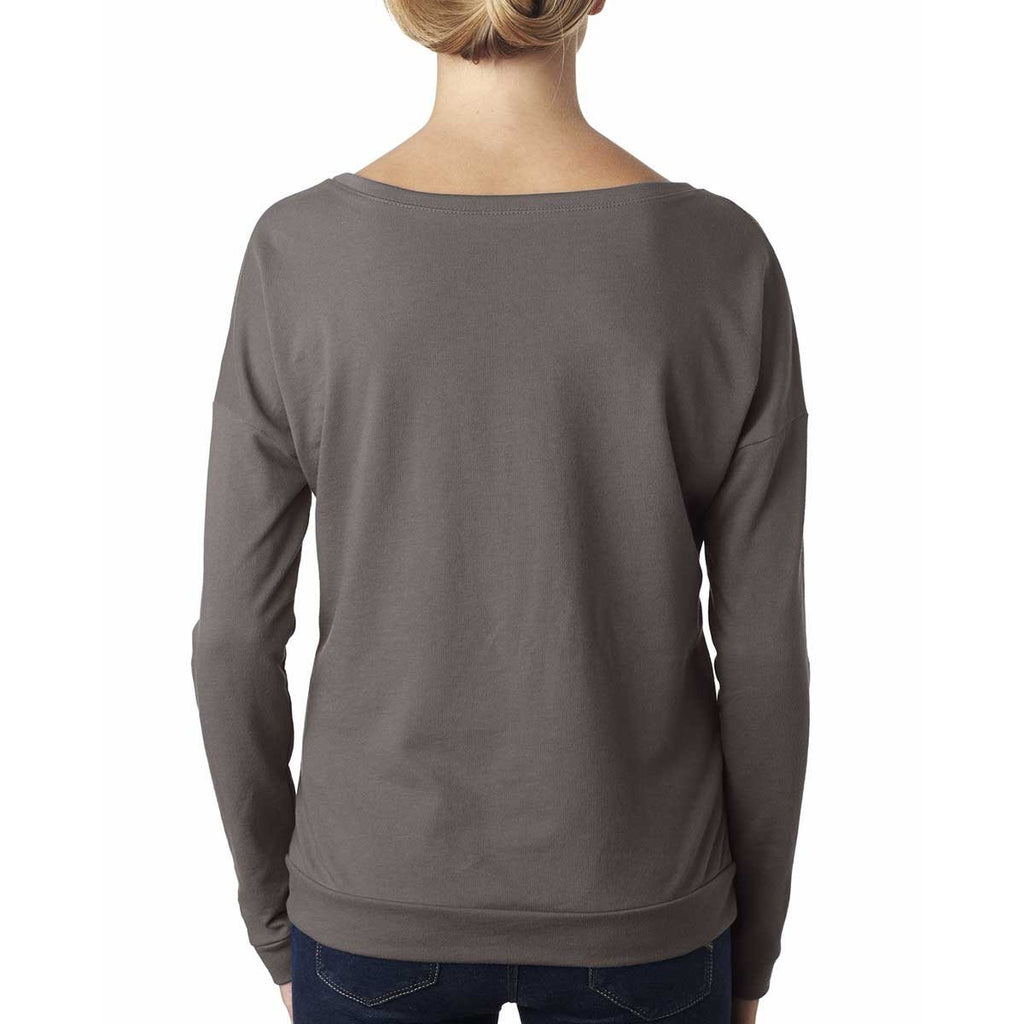 Next Level Women's Warm Grey Terry Long-Sleeve Scoop Tee
