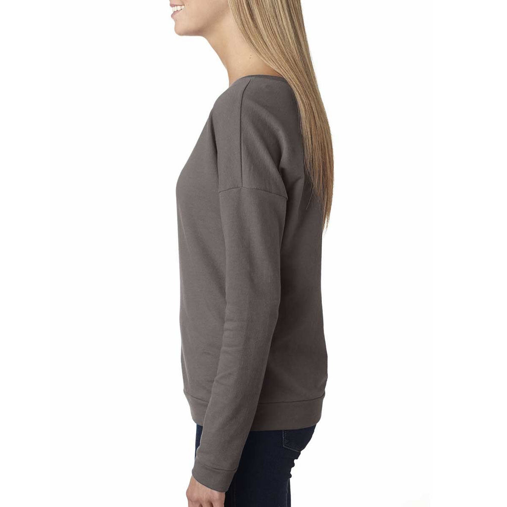 Next Level Women's Warm Grey Terry Long-Sleeve Scoop Tee