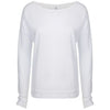 Next Level Women's White Terry Long-Sleeve Scoop Tee