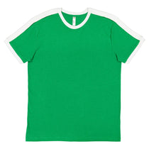 LAT Men's Vintage Green/White Soccer Ringer Fine Jersey T-Shirt