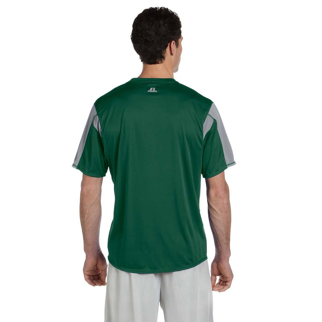 Russell Athletic Men's Dark Green/Steel Short-Sleeve Performance T-Shirt
