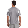 Russell Athletic Men's Steel/White Dri-Power T-Shirt with Colorblock Inserts