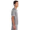 Russell Athletic Men's Steel/White Dri-Power T-Shirt with Colorblock Inserts