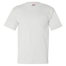 Bayside Men's White USA-Made Short Sleeve T-Shirt with Pocket