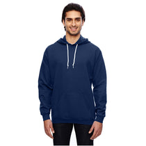 Anvil Men's Navy Pullover Hooded Fleece Sweatshirt