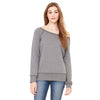 Bella + Canvas Women's Deep Heather Wide Neck Sweatshirt