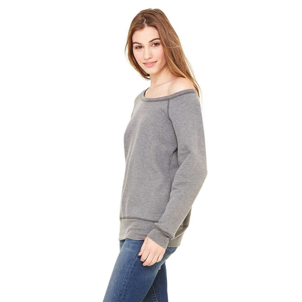 Bella + Canvas Women's Deep Heather Wide Neck Sweatshirt