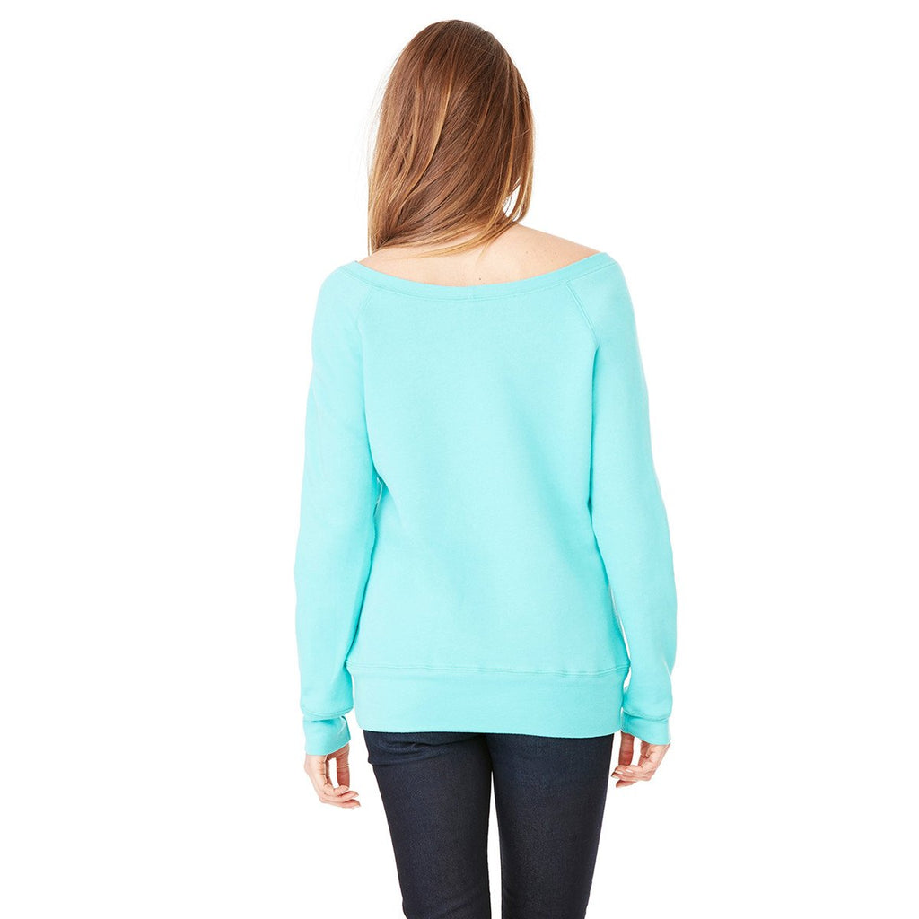 Bella + Canvas Women's Teal Wide Neck Sweatshirt