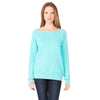 Bella + Canvas Women's Teal Wide Neck Sweatshirt