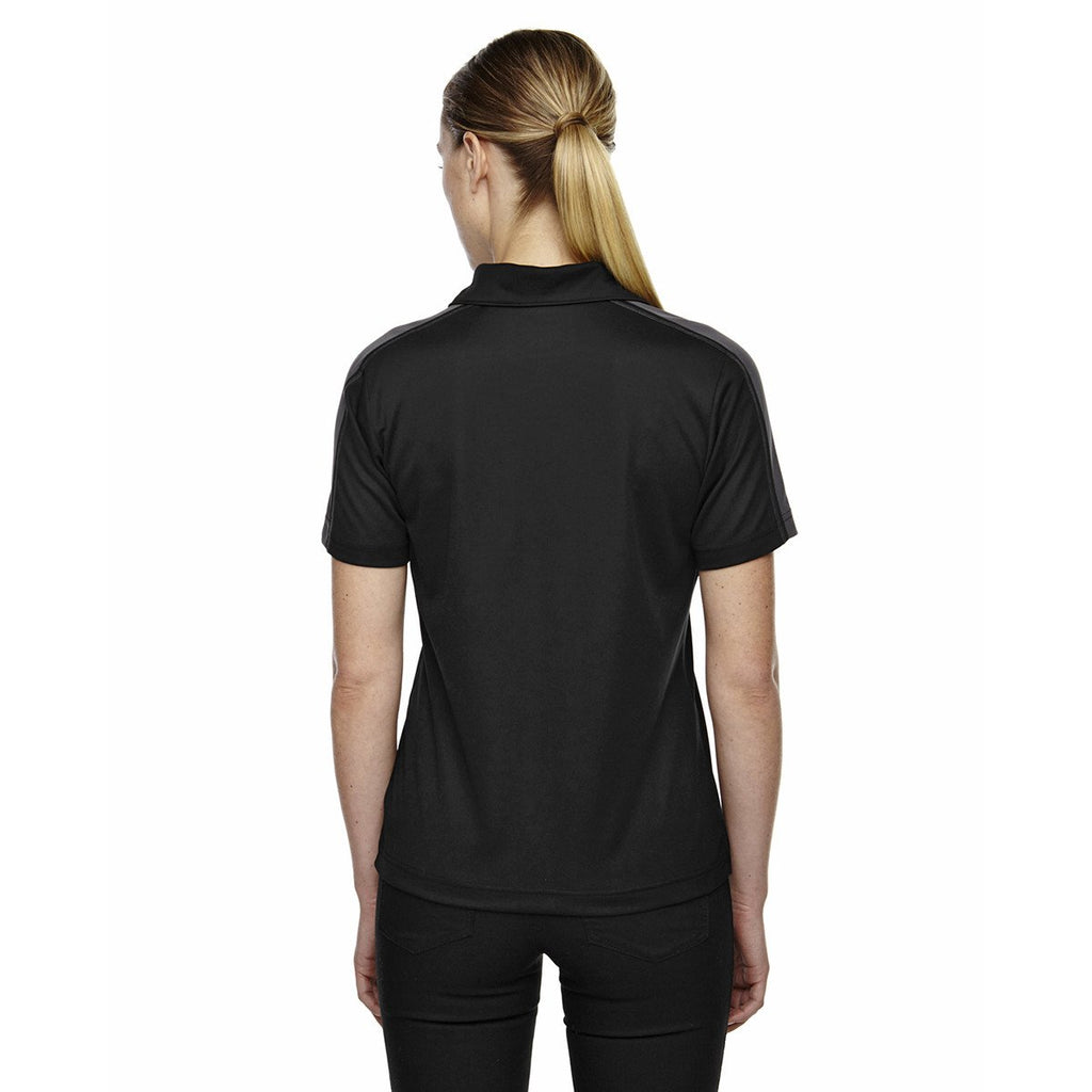 Extreme Women's Black/Black Silk Eperformance Pique Colorblock Polo