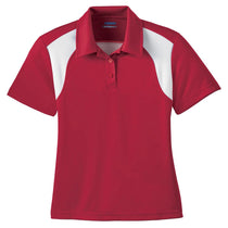 Extreme Women's Classic Red Eperformance Colorblock Textured Polo