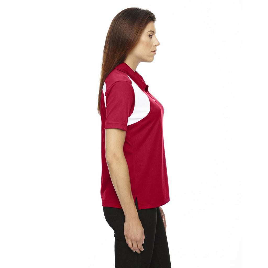 Extreme Women's Classic Red Eperformance Colorblock Textured Polo