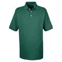 UltraClub Men's Forest Green Platinum Honeycomb Pique Polo