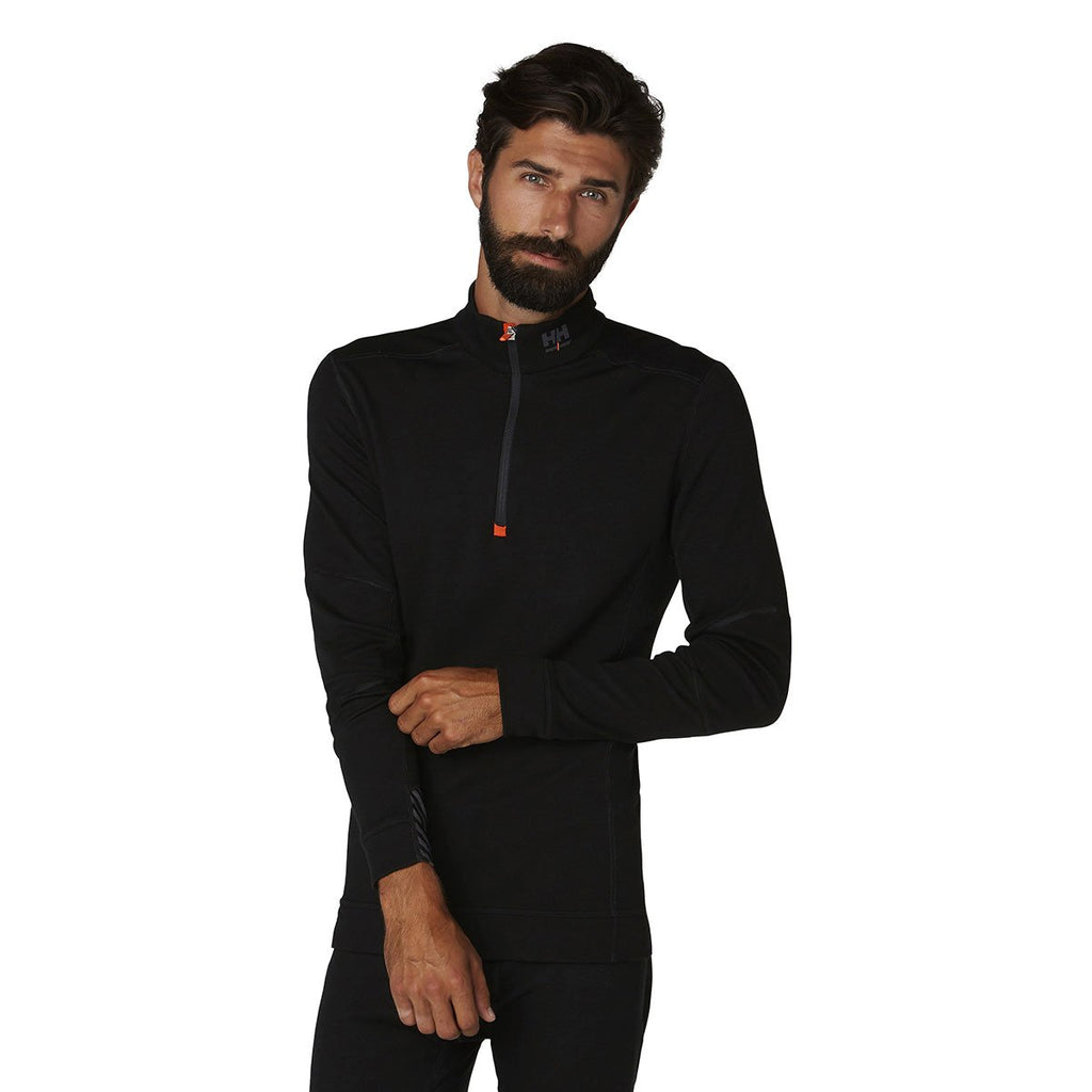 Helly Hansen Men's Black Lifa Merino Half Zip