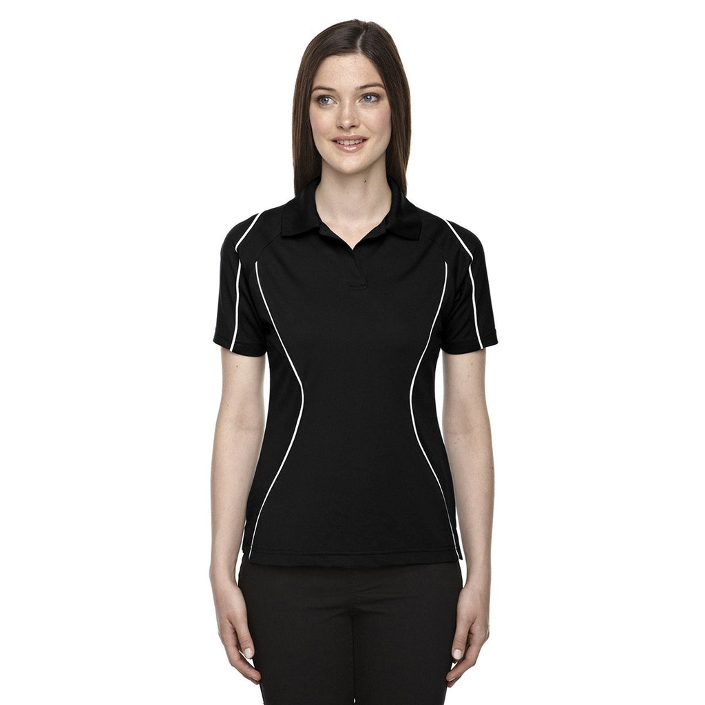 Extreme Women's Black Eperformance Velocity Snag Protection Colorblock Polo with Piping