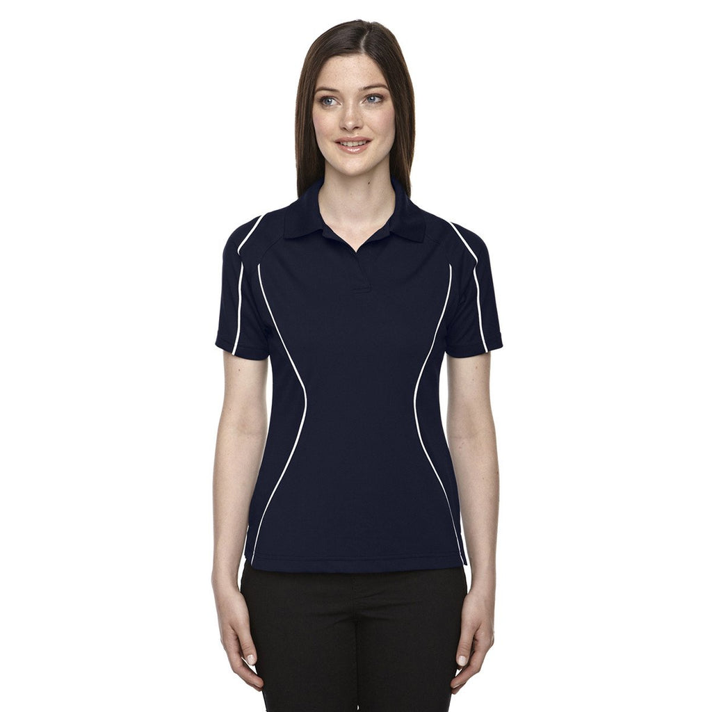Extreme Women's Classic Navy Eperformance Velocity Snag Protection Colorblock Polo with Piping