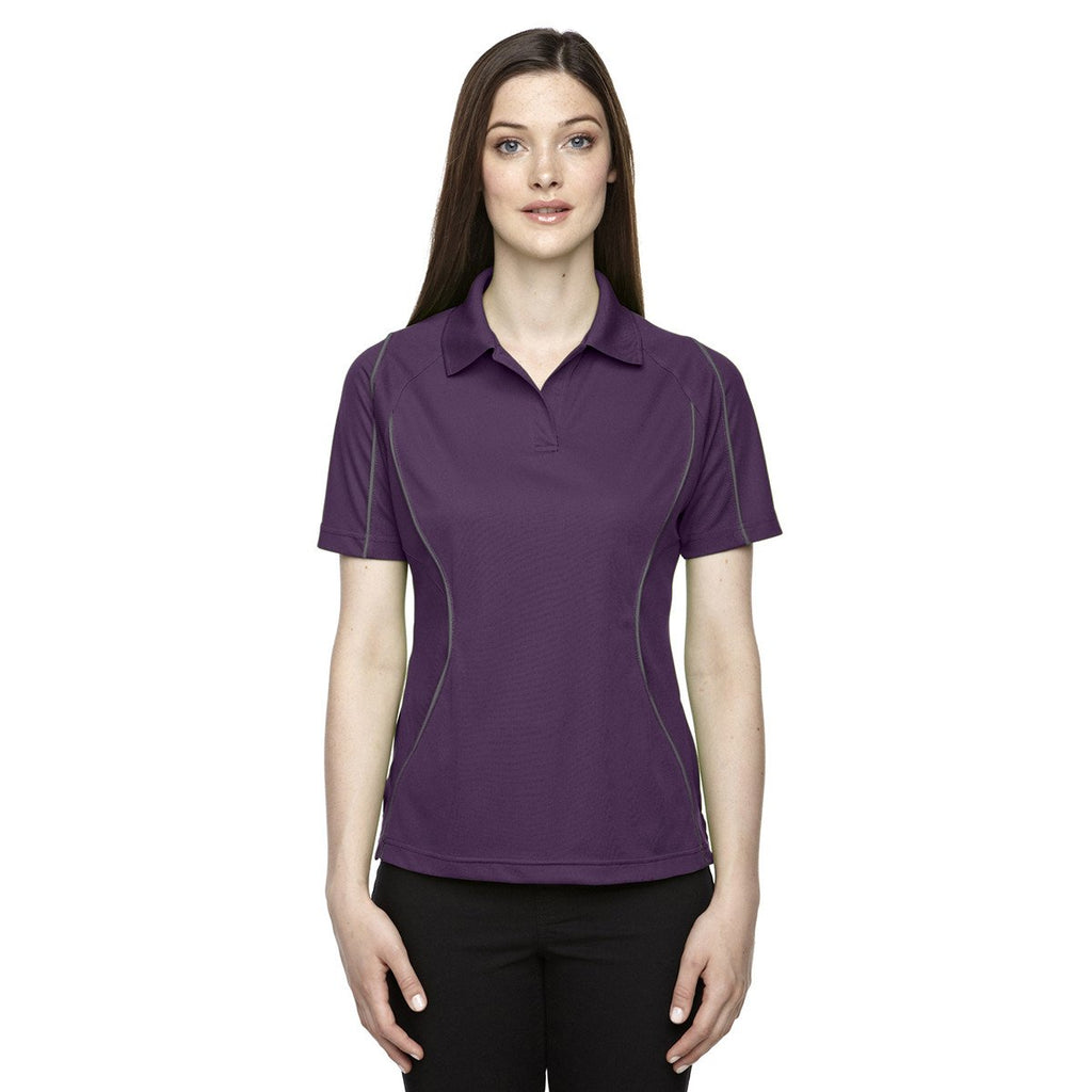 Extreme Women's Mulbery Purple Eperformance Velocity Snag Protection Colorblock Polo with Piping