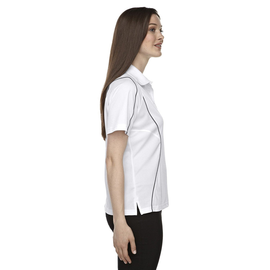 Extreme Women's White Eperformance Velocity Snag Protection Colorblock Polo with Piping