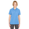 UltraClub Women's Bimini Blue Platinum Honeycomb Pique Polo
