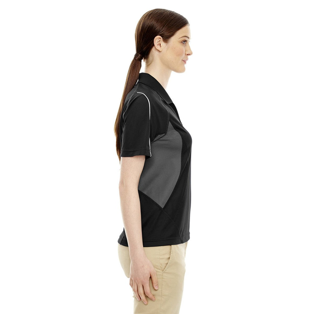 Extreme Women's Black Eperformance Parallel Snag Protection Polo with Piping