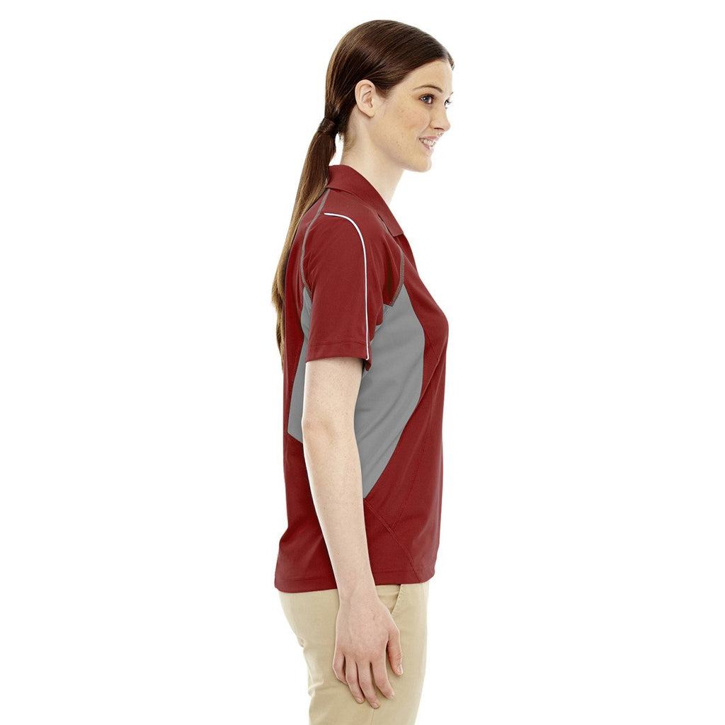 Extreme Women's Classic Red Eperformance Parallel Snag Protection Polo with Piping
