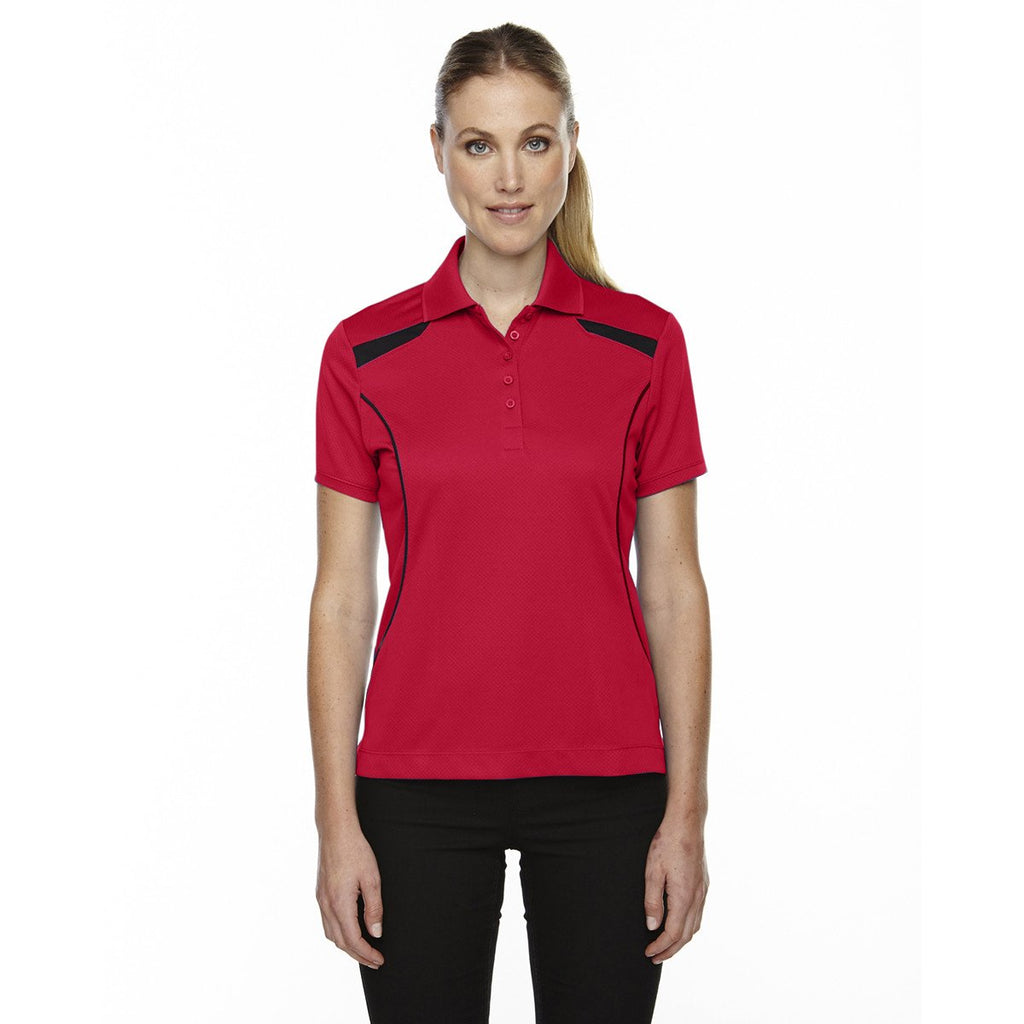 Extreme Women's Classic Red Eperformance Tempo Recycled Polyester Performance Textured Polo