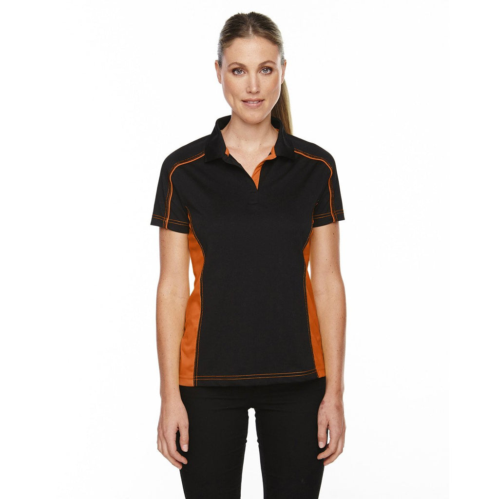 Extreme Women's Black/Orange Eperformance Fuse Snag Protection Plus Colorblock Polo