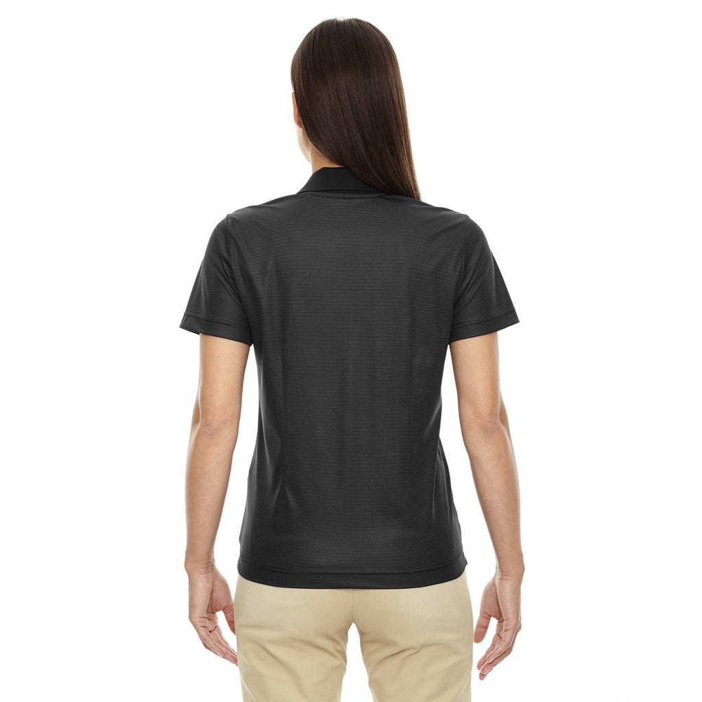 Extreme Women's Black Eperformance Launch Snag Protection Striped Polo