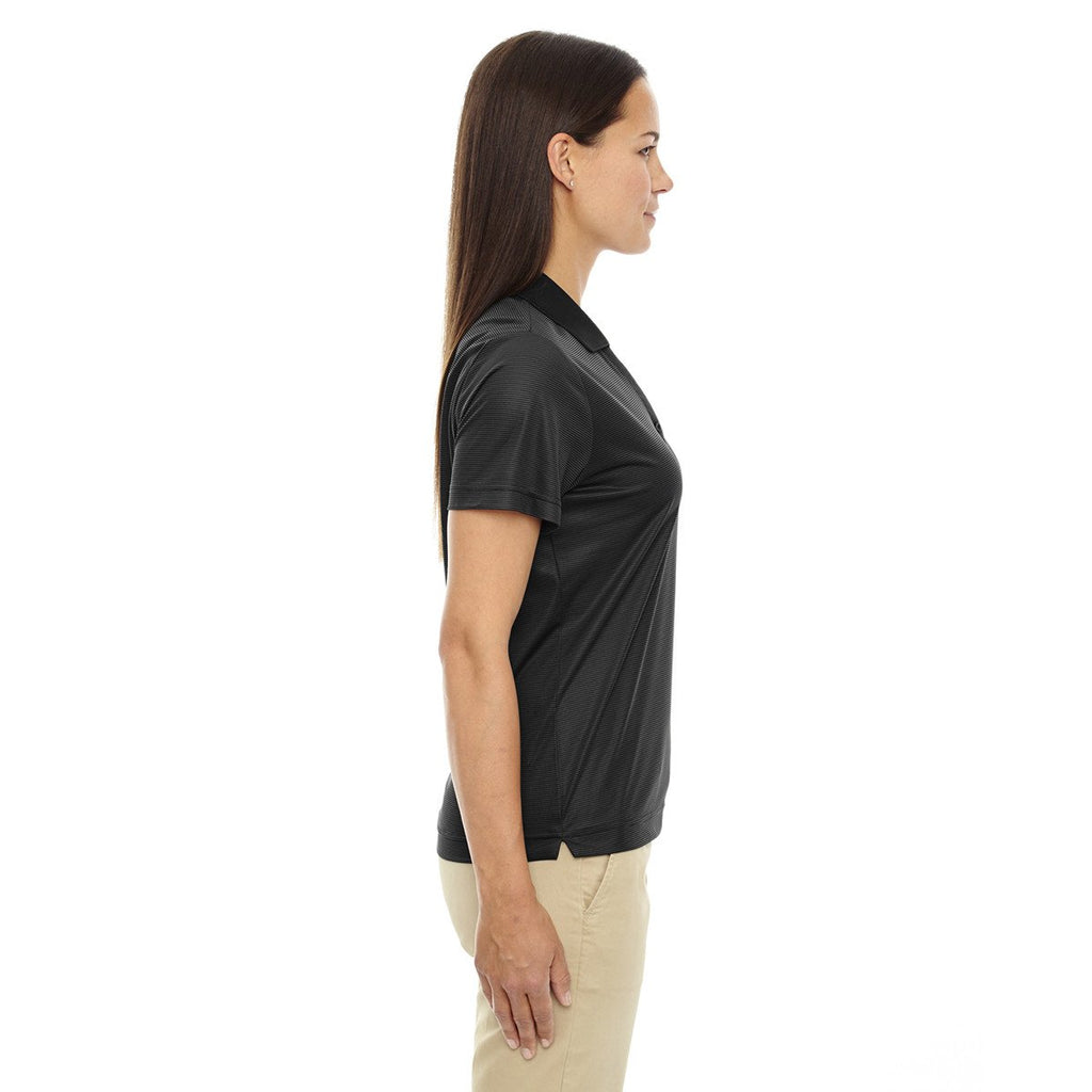 Extreme Women's Black Eperformance Launch Snag Protection Striped Polo