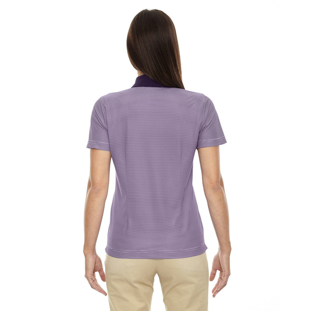 Extreme Women's Mulbery Purple Eperformance Launch Snag Protection Striped Polo