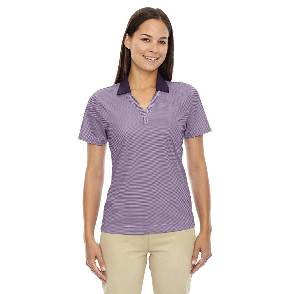 Extreme Women's Mulbery Purple Eperformance Launch Snag Protection Striped Polo