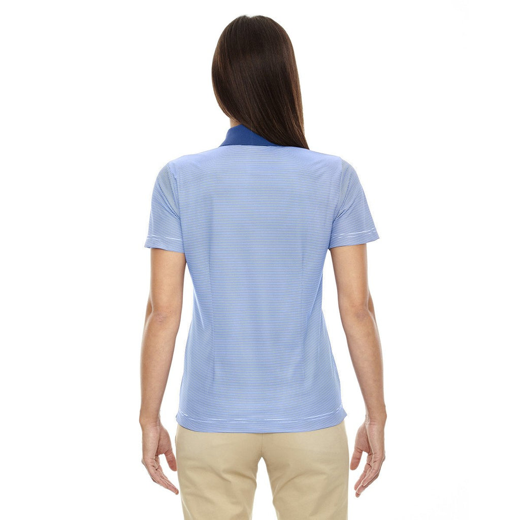 Extreme Women's Nautical Blue Eperformance Launch Snag Protection Striped Polo