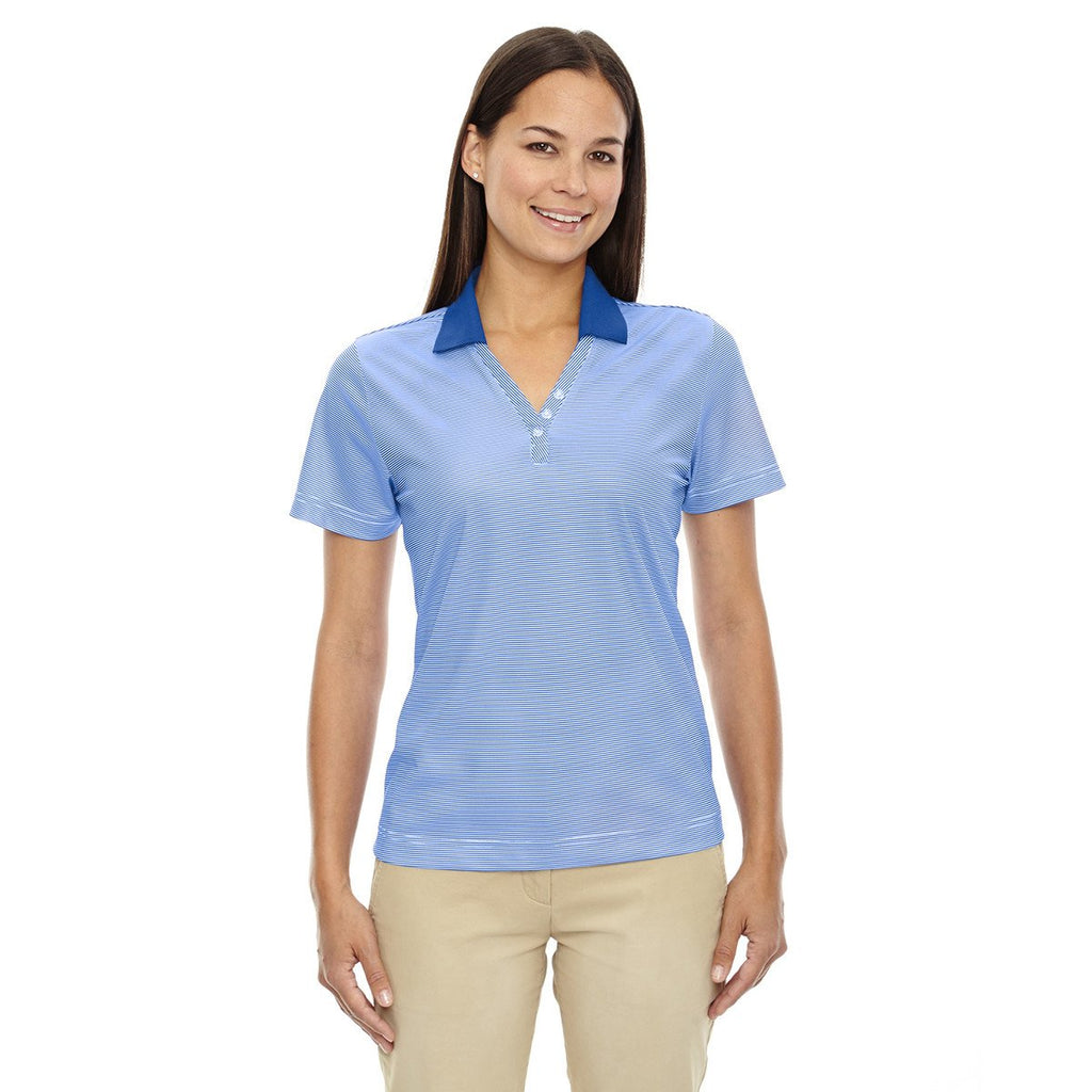 Extreme Women's Nautical Blue Eperformance Launch Snag Protection Striped Polo
