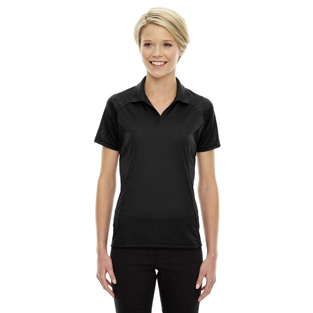 Extreme Women's Black Eperformance Stride Jacquard Polo