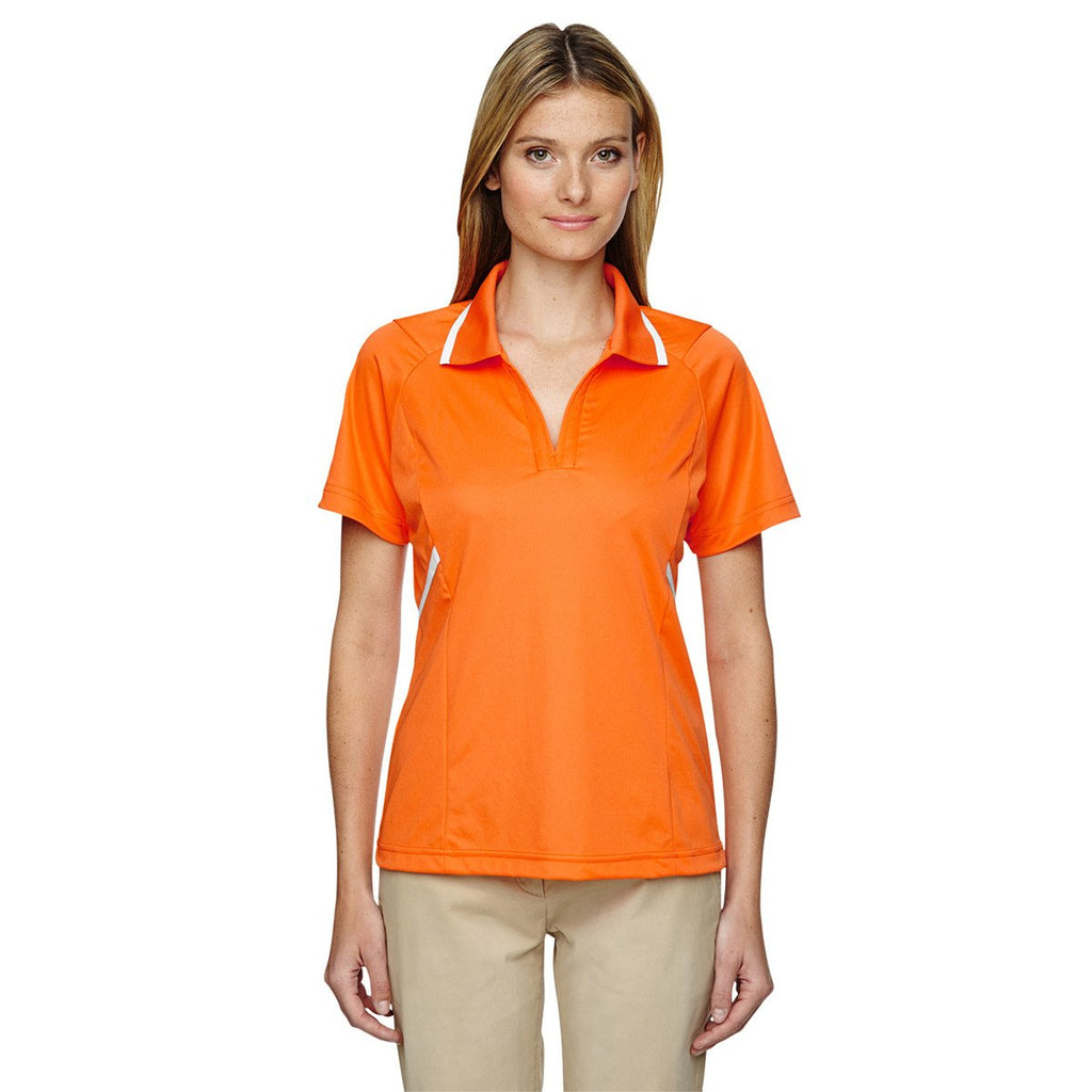 Extreme Women's Amber Orange Eperformance Propel Interlock Polo with Contrast Tape