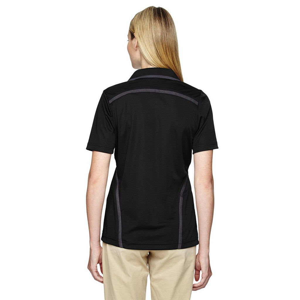 Extreme Women's Black Eperformance Propel Interlock Polo with Contrast Tape