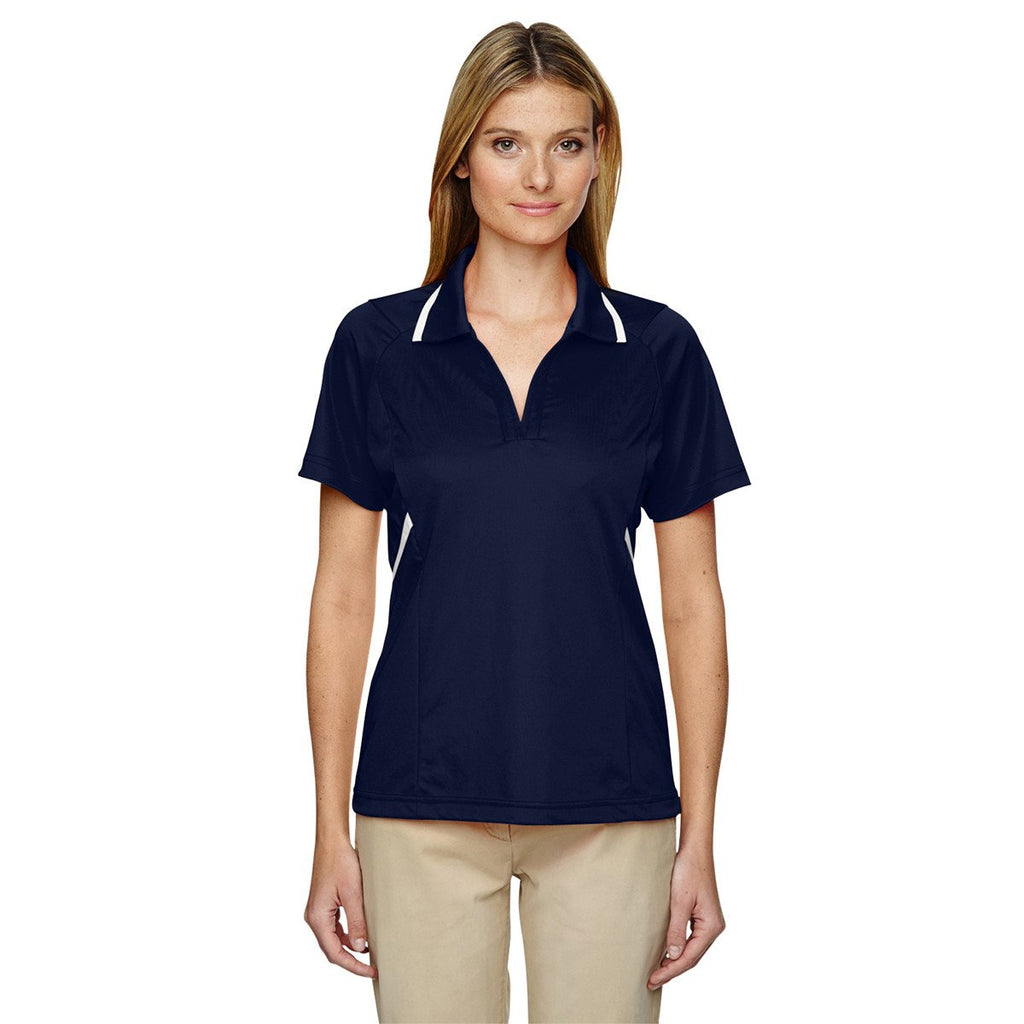 Extreme Women's Classic Navy Eperformance Propel Interlock Polo with Contrast Tape