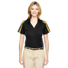 Extreme Women's Black/Campus Gold Eperformance Strike Colorblock Snag Protection Polo