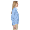 North End Women's Light Blue Paramount Wrinkle-Resistant Twill Checkered Shirt