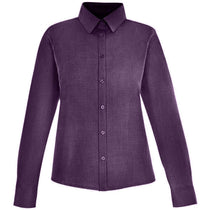 North End Women's Mulberry Purple Paramount Wrinkle-Resistant Twill Checkered Shirt