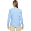 North End Women's Light Blue Align Wrinkle-Resistant Dobby Vertical Striped Shirt