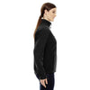 North End Women's Black Compass Colorblock Three-Layer Fleece Bonded Soft Shell Jacket