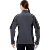 North End Women's Fossil Grey Compass Colorblock Three-Layer Fleece Bonded Soft Shell Jacket