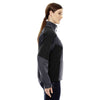 North End Women's Fossil Grey Compass Colorblock Three-Layer Fleece Bonded Soft Shell Jacket