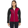 North End Women's Classic Red Terrain Colorblock Soft Shell with Embossed Print