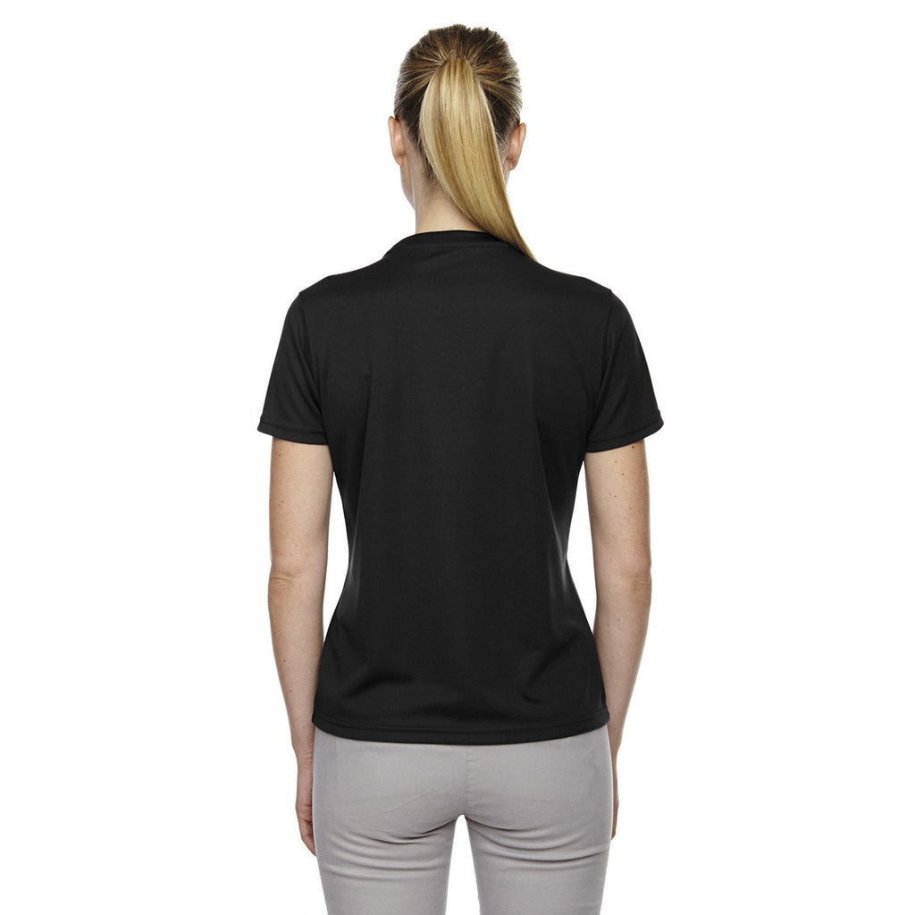 Core 365 Women's Black Pace Performance Pique Crewneck