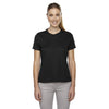 Core 365 Women's Black Pace Performance Pique Crewneck
