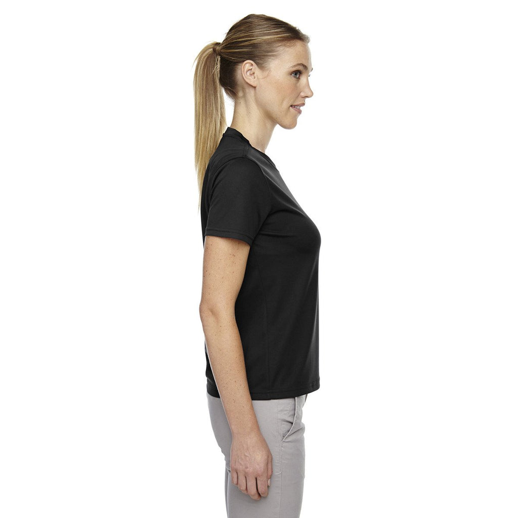 Core 365 Women's Black Pace Performance Pique Crewneck